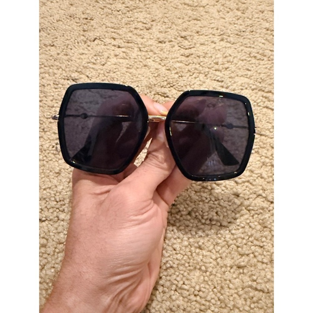 Previously Loved Black/Gold Large Frame Sunglasses